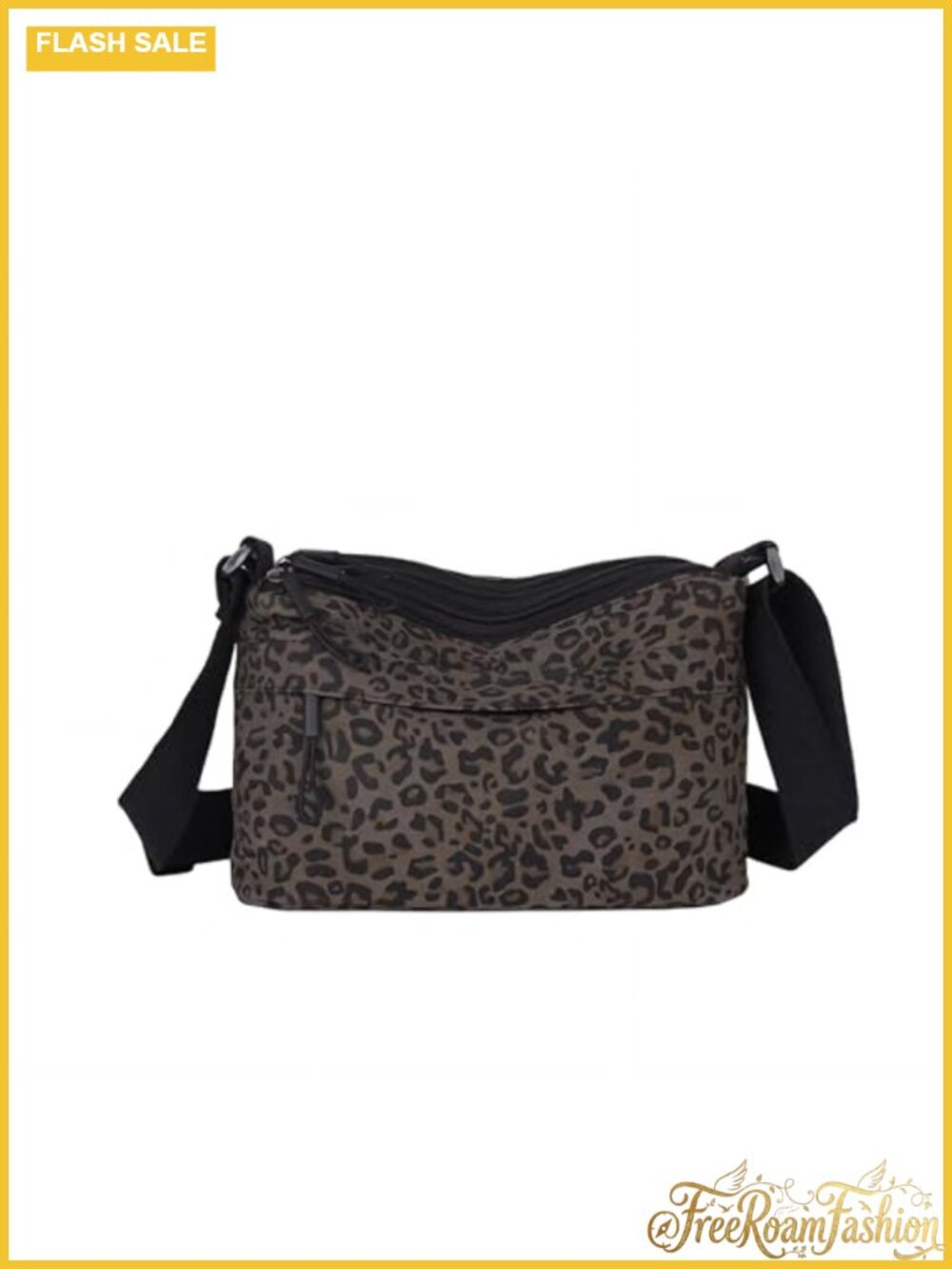 Leopard Cheetah Print Crossbody Bag Purse for Women, Nylon Shoulder Bag with